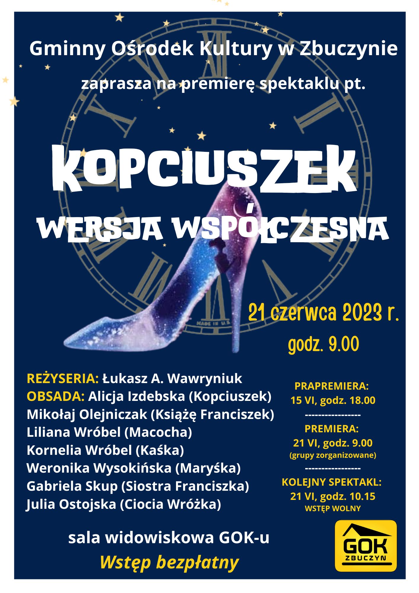 2023 GOK premiera spektaklu DzGT Kopcuszek